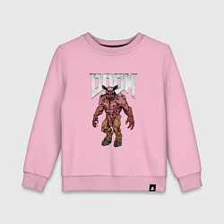 Свитшот хлопковый детский DEMON BARON DOOM NPC, цвет: светло-розовый