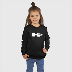 Свитшот хлопковый детский HUMMER H2 спина, цвет: черный — фото 2