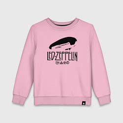 Свитшот хлопковый детский Дирижабль Led Zeppelin с лого участников, цвет: светло-розовый