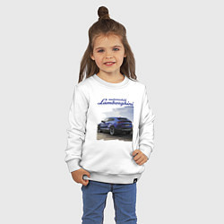 Свитшот хлопковый детский Lamborghini Urus Sport, цвет: белый — фото 2