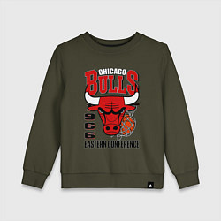 Свитшот хлопковый детский Chicago Bulls NBA, цвет: хаки