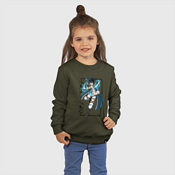 Свитшот хлопковый детский Грей Фуллбастер Fairy Tail, цвет: хаки — фото 2