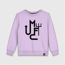 Свитшот хлопковый детский Манчестер Юнайтед минимализм, цвет: лаванда