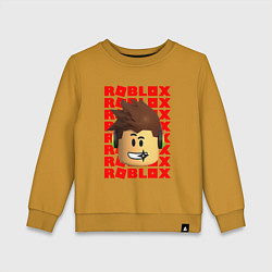 Свитшот хлопковый детский ROBLOX RED LOGO LEGO FACE, цвет: горчичный