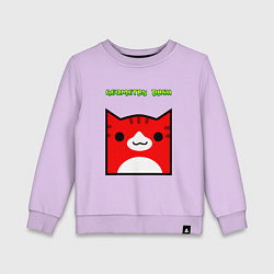 Свитшот хлопковый детский Geometry Dash: Cat Skin, цвет: лаванда