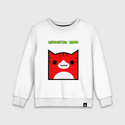 Свитшот хлопковый детский Geometry Dash: Cat Skin, цвет: белый