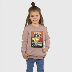 Свитшот хлопковый детский Успокойся и сходи к хорошему доктору!, цвет: пыльно-розовый — фото 2