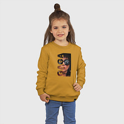Свитшот хлопковый детский ГАГА, цвет: горчичный — фото 2