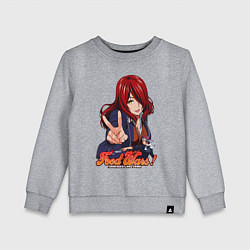 Свитшот хлопковый детский Rindou Kobayashi, цвет: меланж