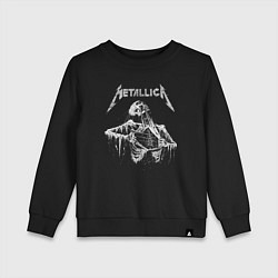 Свитшот хлопковый детский Metallica - thrash metal!, цвет: черный