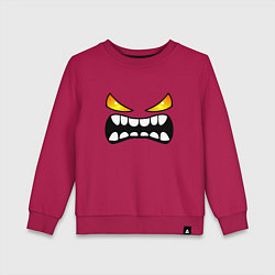 Свитшот хлопковый детский Geometry Dash: Demon Face, цвет: маджента