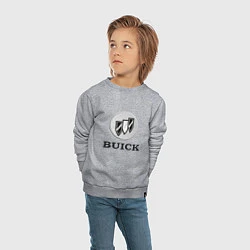 Свитшот хлопковый детский Gray gradient Logo Buick, цвет: меланж — фото 2