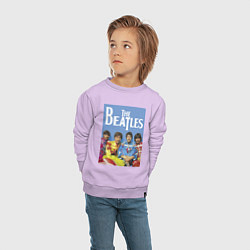 Свитшот хлопковый детский The Beatles - world legend!, цвет: лаванда — фото 2