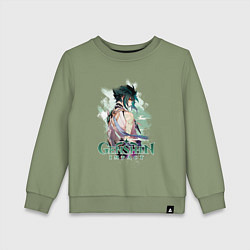 Свитшот хлопковый детский Сяо Xiao Genshin Impact, цвет: авокадо