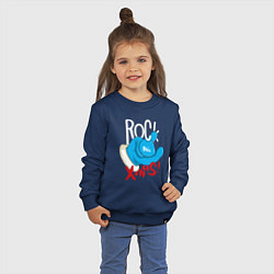 Свитшот хлопковый детский Blue mittens Rock this xmas, цвет: тёмно-синий — фото 2