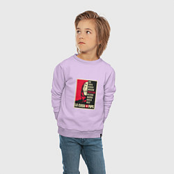 Свитшот хлопковый детский Money Heist Team, цвет: лаванда — фото 2