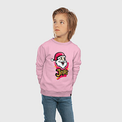 Свитшот хлопковый детский Santa Jingles, цвет: светло-розовый — фото 2
