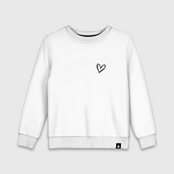 Свитшот хлопковый детский Сердечко крохотное, цвет: белый