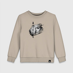 Свитшот хлопковый детский Adele лицо, цвет: миндальный