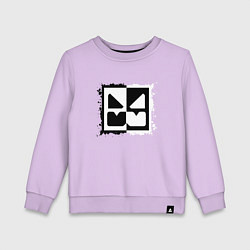 Свитшот хлопковый детский GEOMETRY DASH BLACK WHITE, цвет: лаванда
