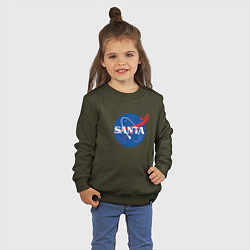 Свитшот хлопковый детский S A N T A NASA, цвет: хаки — фото 2