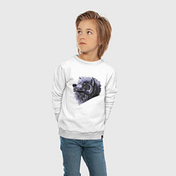 Свитшот хлопковый детский Свирепый крутой волчара, цвет: белый — фото 2