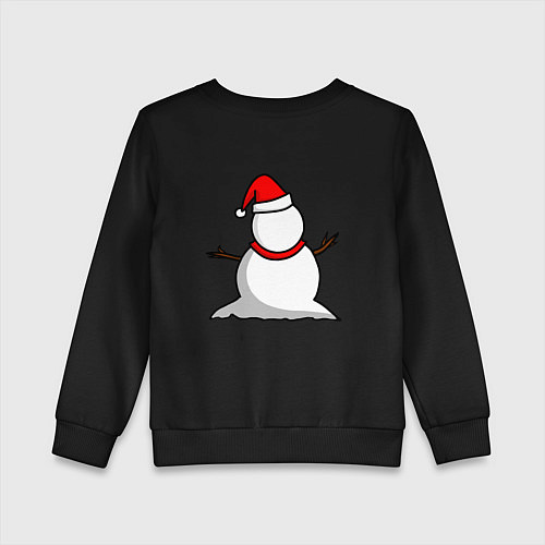 Детский свитшот Двухсторонний снеговик / Черный – фото 2