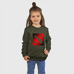 Свитшот хлопковый детский ЧЁРНО КРАСНОЕ ЛОГО ДОТА 2 DOTA 2 LOGO, цвет: хаки — фото 2