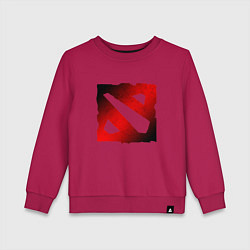 Свитшот хлопковый детский ЧЁРНО КРАСНОЕ ЛОГО ДОТА 2 DOTA 2 LOGO, цвет: маджента
