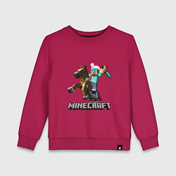 Свитшот хлопковый детский MINECRAFT НОВЫЙ ГОД 2022 МАЙНКРАФТ, цвет: маджента