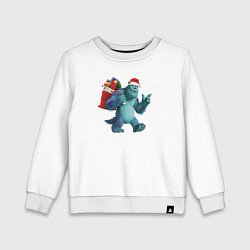 Свитшот хлопковый детский Sulley Сhristmas, цвет: белый