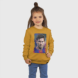 Свитшот хлопковый детский Lionel Messi - striker, Barcelona, цвет: горчичный — фото 2