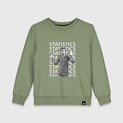 Свитшот хлопковый детский Lil Timmy Tim Statistics, цвет: авокадо