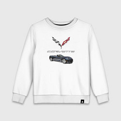 Свитшот хлопковый детский Chevrolet Corvette, цвет: белый