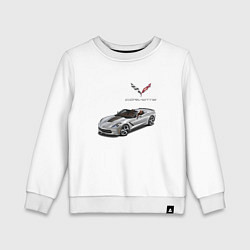 Свитшот хлопковый детский Chevrolet Corvette - Racing team, цвет: белый