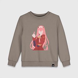 Свитшот хлопковый детский Zero Two 03 Darling, цвет: утренний латте