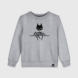 Свитшот хлопковый детский Stray: Black Logo, цвет: меланж