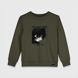 Свитшот хлопковый детский Хвост Феи Fairy Tail, Зереф Zeref, цвет: хаки