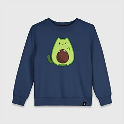 Свитшот хлопковый детский Avo cat o подмигивает, цвет: тёмно-синий