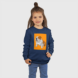 Свитшот хлопковый детский Английский бульдог собака, цвет: тёмно-синий — фото 2