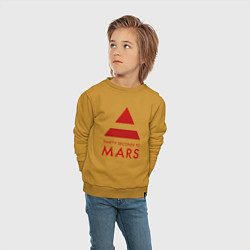 Свитшот хлопковый детский 30 Seconds to Mars - Рок, цвет: горчичный — фото 2