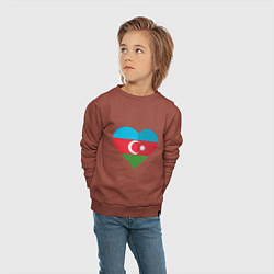 Свитшот хлопковый детский Сердце Азербайджана, цвет: кирпичный — фото 2