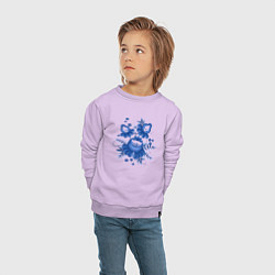 Свитшот хлопковый детский Голубой орнамент Гжель, цвет: лаванда — фото 2