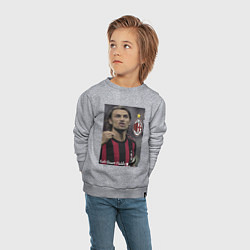Свитшот хлопковый детский Paolo Cesare Maldini - Milan, captain, цвет: меланж — фото 2