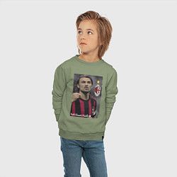 Свитшот хлопковый детский Paolo Cesare Maldini - Milan, captain, цвет: авокадо — фото 2