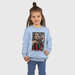 Свитшот хлопковый детский Paolo Cesare Maldini - Milan, captain, цвет: мягкое небо — фото 2
