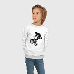 Свитшот хлопковый детский ВЕЛОСПОРТ BMX Racing ВЕЛОСИПЕДИСТ, цвет: белый — фото 2