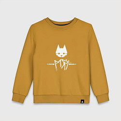 Свитшот хлопковый детский Stray: Мяу, цвет: горчичный