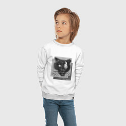 Свитшот хлопковый детский Коллекция Get inspired! Большая кошка Абстракция f, цвет: белый — фото 2