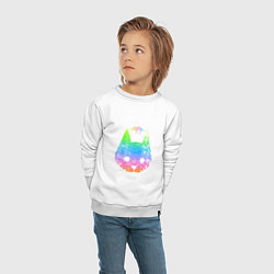 Свитшот хлопковый детский Stray: Gradient, цвет: белый — фото 2